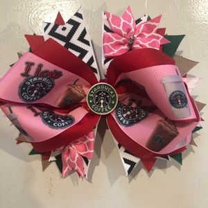 Hairbow Starbucks theme Girls Large